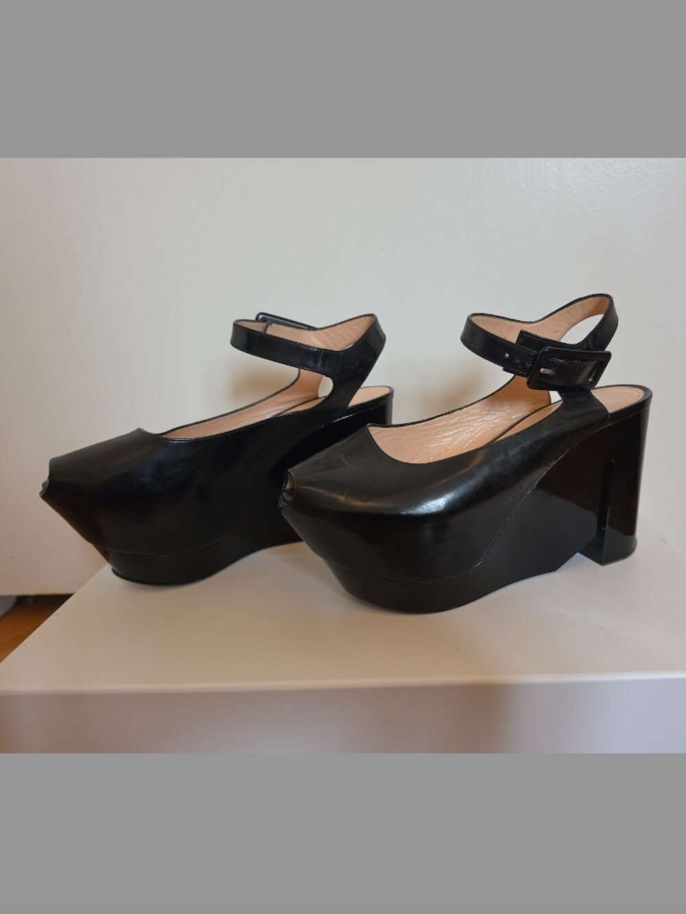Calvin Klein Collection Resort 2013 Francisco Costa Black Platforms EU 38 US 8